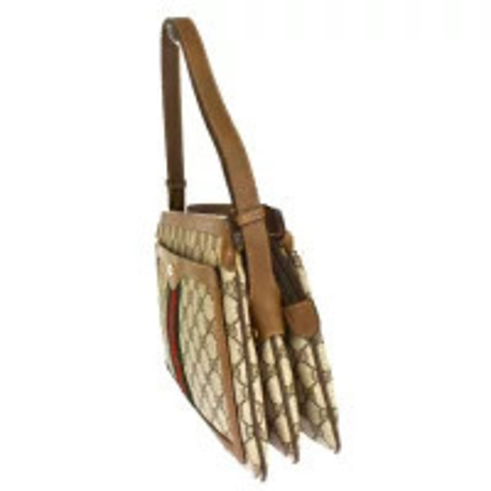 Gucci Brown Shoulder Red Interlocking Leather Sherry Bag Green GG Red Green